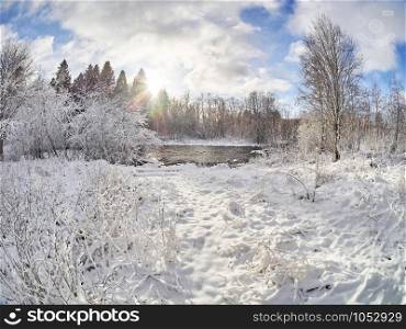 river in the winter. Russia