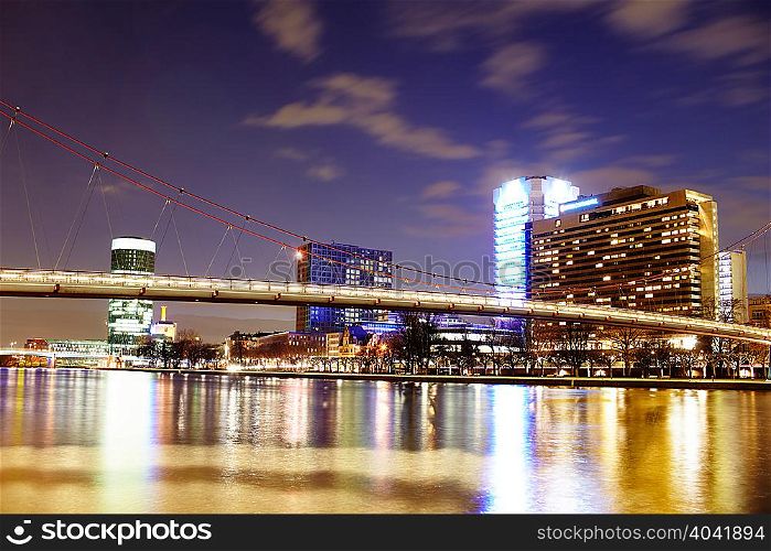 River Main at night, Frankfurt, Germany