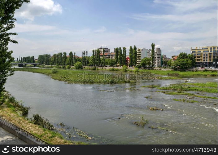 River Maritsa in Plovdiv town, Bulgaria.