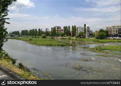 River Maritsa in Plovdiv town, Bulgaria.