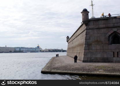 River Neva and Petropavlovskaya krepost in St-Petersburg, Russia