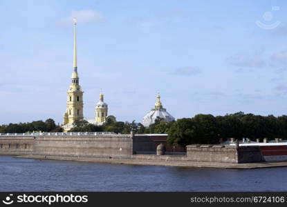 River Neva and Petropavlovskaya krepost in St-Petersburg, Russia