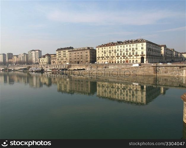 River Po, Turin. Fiume Po (River Po) in Turin, Italy