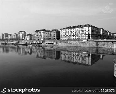 River Po, Turin. Fiume Po (River Po) in Turin, Italy