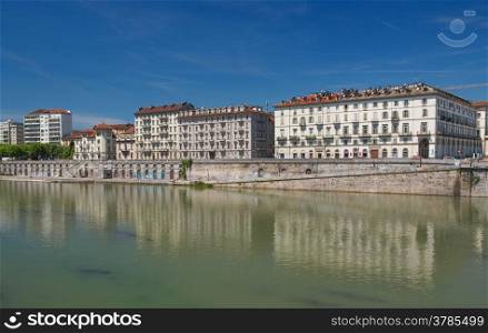 River Po Turin. Fiume Po River Po in Turin Italy