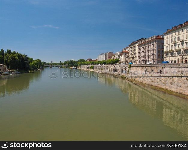 River Po Turin. Fiume Po River Po in Turin Italy