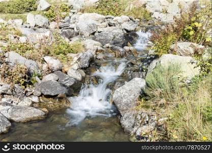 River surrounded by vegetation in Andorra La Vella