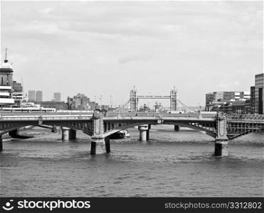 River Thames in London. Panoramic view of River Thames, London, UK
