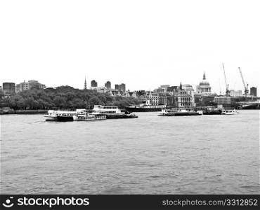 River Thames in London. Panoramic view of River Thames, London, UK