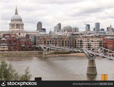 River Thames in London. Panoramic view of River Thames London UK