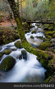 river waterfall in the portuguese national park of Geres, in the north of the country