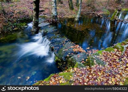 river waterfall in the portuguese national park of Geres, in the north of the country