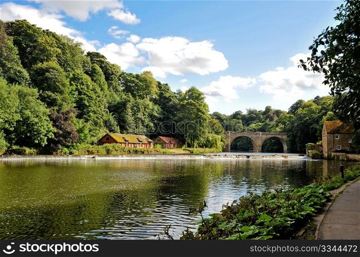 River Wear and bridge in Durham England