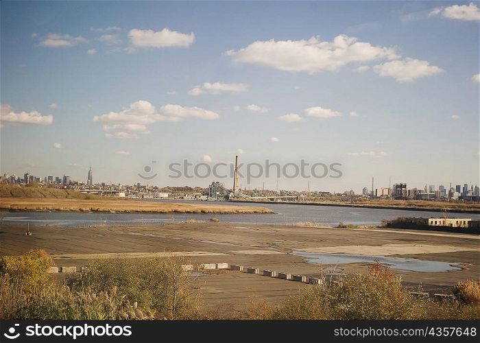 River with a city in the background