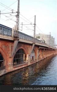 Riverside arches and rail track, Berlin