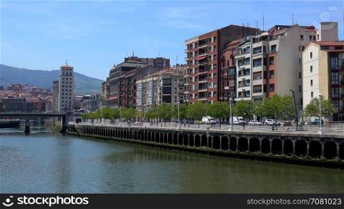 Riverside at morning in Bilbao,Spain