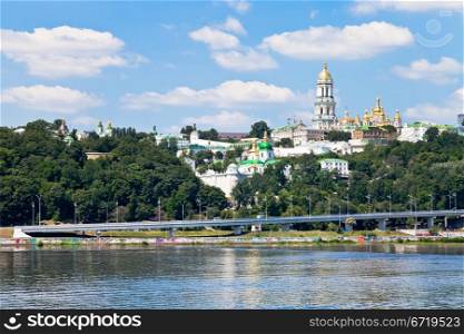 Riverside view of Kiev Pechersk Lavra, Kiev, Ukraine