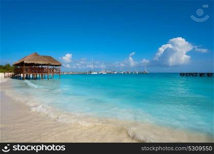 Riviera Maya Maroma Caribbean beach palapa hut in Mayan Mexico