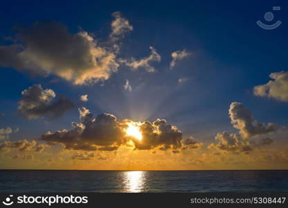 Riviera Maya sunrise beach at Mayan Mexico