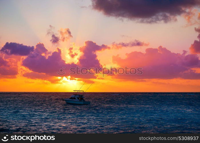 Riviera Maya sunrise beach at Mayan Mexico