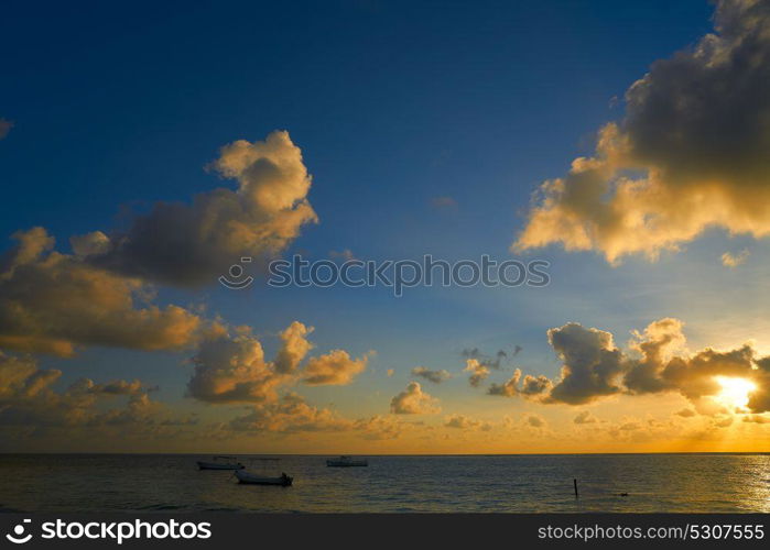 Riviera Maya sunrise beach in Mayan Mexico