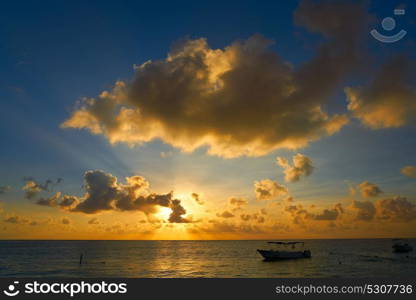 Riviera Maya sunrise beach in Mayan Mexico