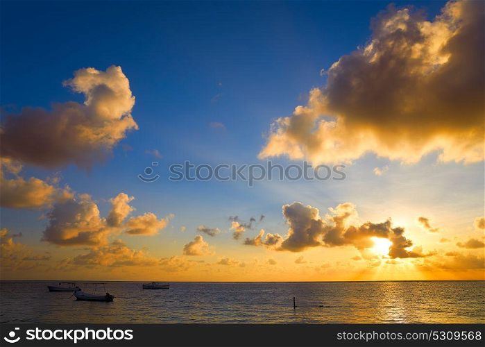 Riviera Maya sunrise beach in Mayan Mexico