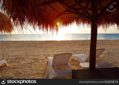Riviera Maya sunrise beach sunroof hammocks at Mayan Mexico