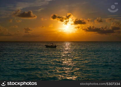 Riviera Maya sunrise in Caribbean Mayan Mexico