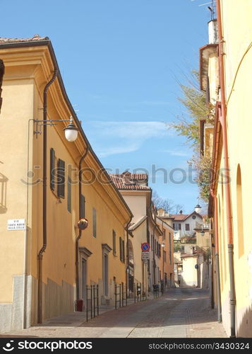 Rivoli old town, Italy. View of the old town centre in Rivoli, Turin, Italy