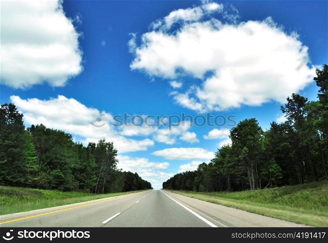 road and beautiful sky