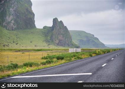 Road and mountains of Iceland.