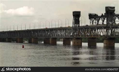 road and rail bridge across the Dnieper.