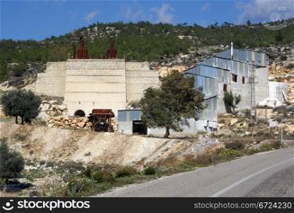 Road and small cement factory near Silifke
