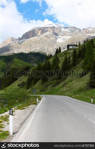 road at the italian mountains, passo Giau, Alps