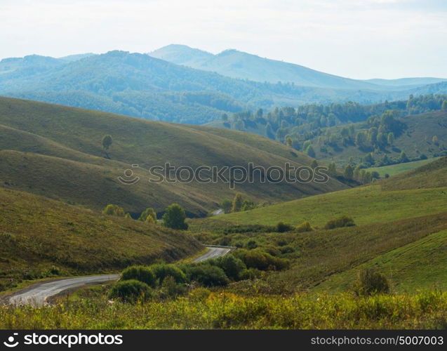 Road at the mountains. Road at the mountains, horisontal panorama