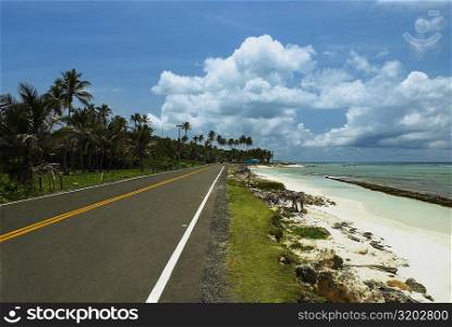 Road at the seaside, San Andres, Providencia y Santa Catalina, San Andres y Providencia Department, Colombia