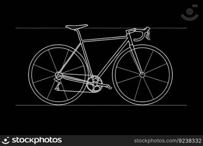 road bike logo on dark background generative ai.