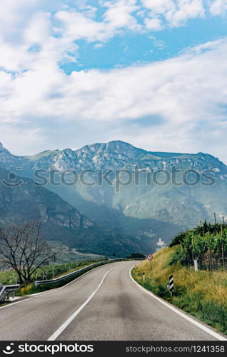 Road in a mountainous area. Beautiful road in the mountains