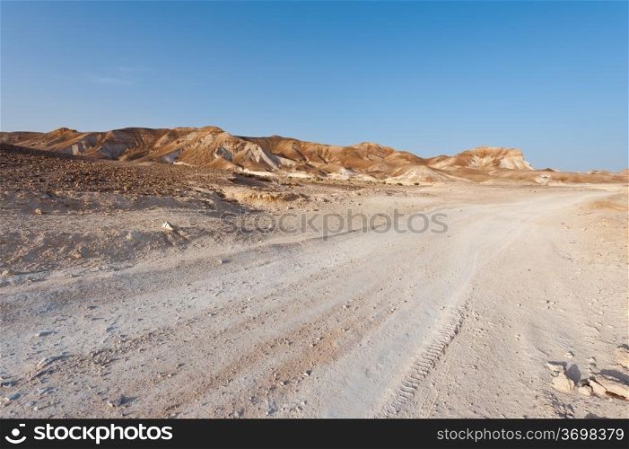 Road in Desert on the West Bank of the Jordan River