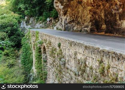 Road in gorge in the Alpes-Maritimes, France