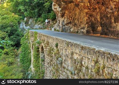 Road in gorge in the Alpes-Maritimes, France
