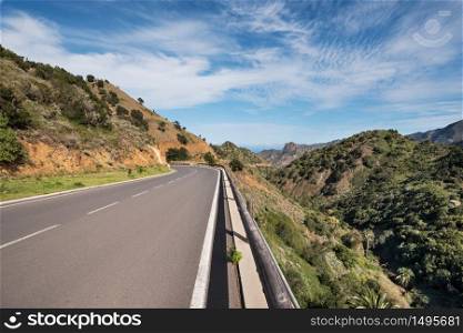 Road in la Gomera island, Canary islands, Spain.