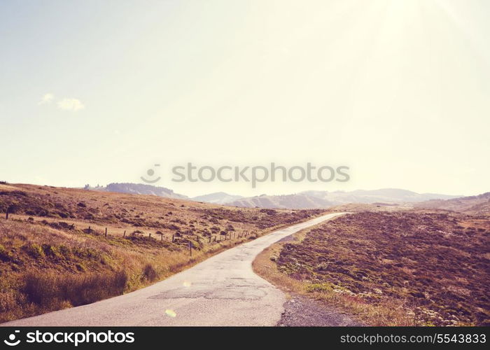 Road in meadows