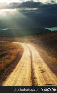 Road in Norway mountains