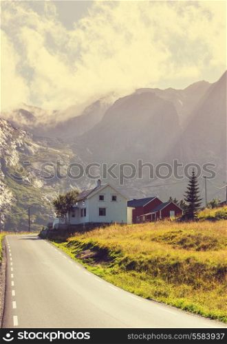 Road in Norway mountains