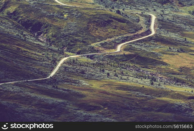 Road in Norway mountains