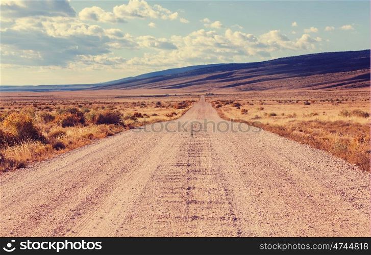 Road in the prairie country