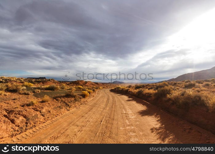 Road in the prairie country