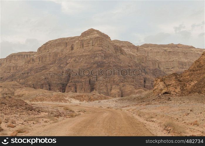 road in timan national park in south israel near eilat. road in timan national park